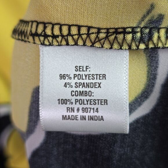 MSK Dopamine Tunic Roomy Yellow Floral Patchwork Jersey High Low Statement Flowy - Picture 7 of 16